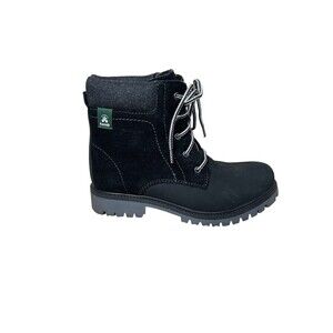 KAMIK black TAKODA WINTER BOOTS SIZE 5 black lace up suede fleece ankle